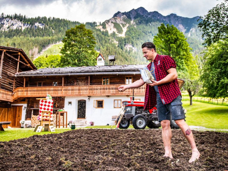 Andreas Gabalier legt Blumenwiese für Bienen an