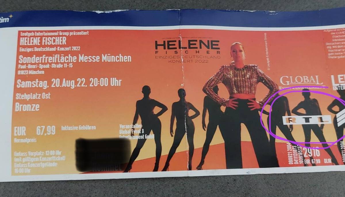 Helene Fischer Konzertkarte